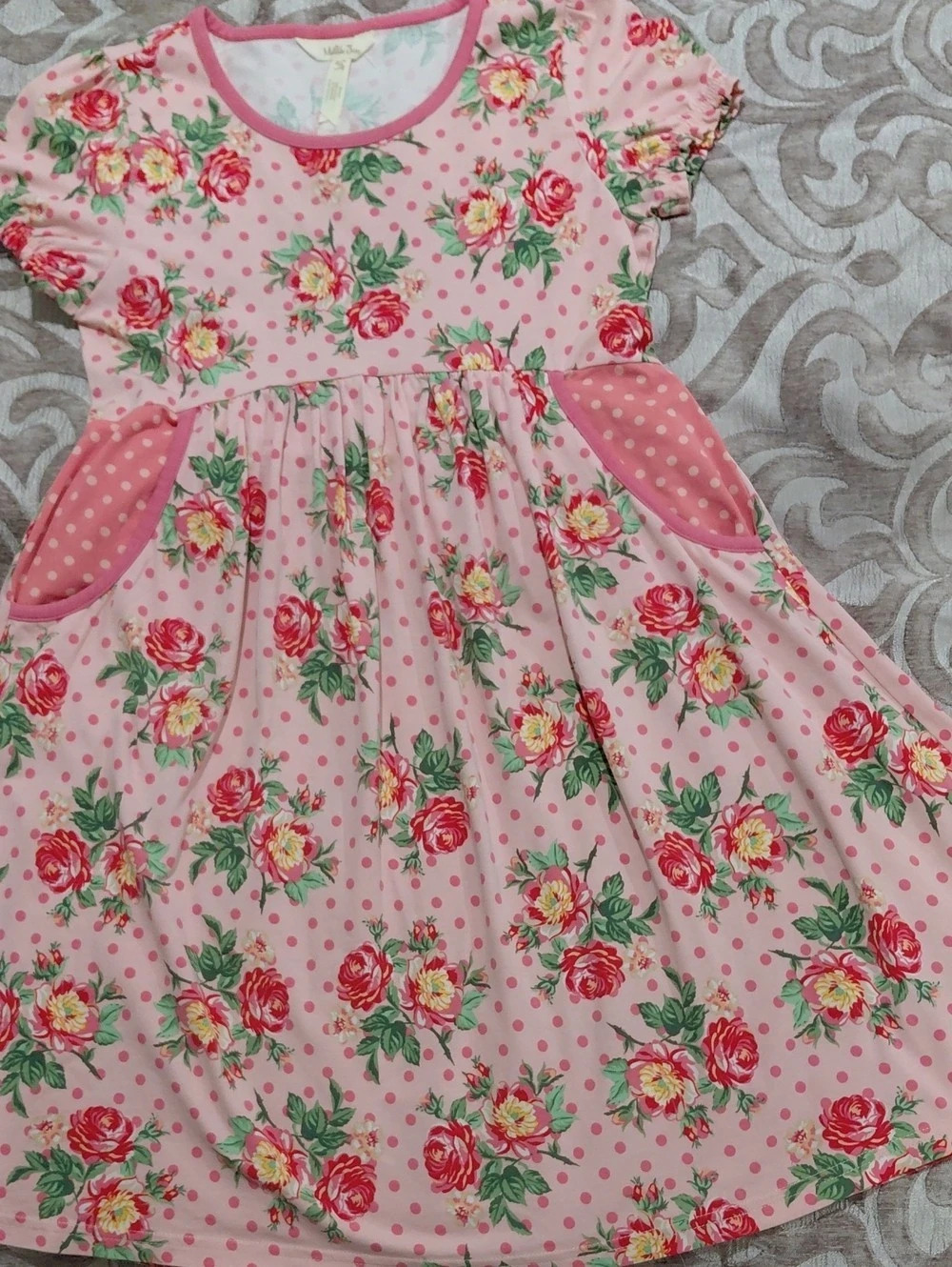 Matilda Jane Girls Floral Dress Pink & Red Girls 14
